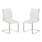 Armen Living Fusion Contemporary Side Chair In White and Stainless Steel, PK2 LCFUSIWH - alternate 1